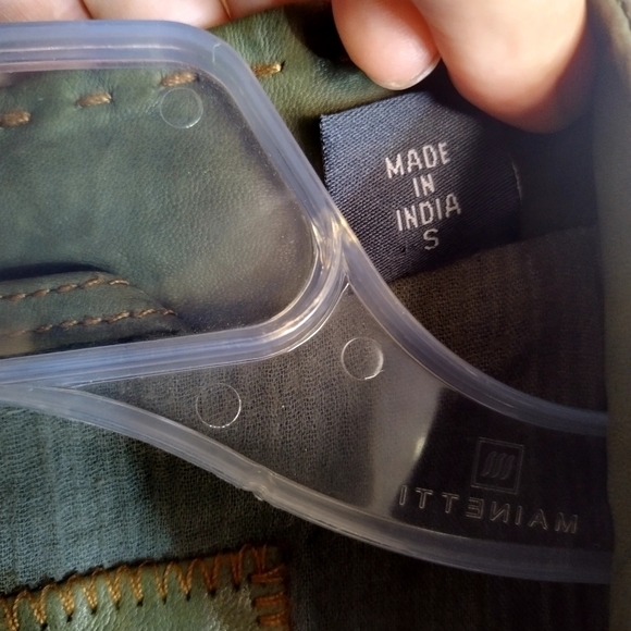 american modern alexander julian buttery soft green leather moto jacket sz S - Picture 10 of 13